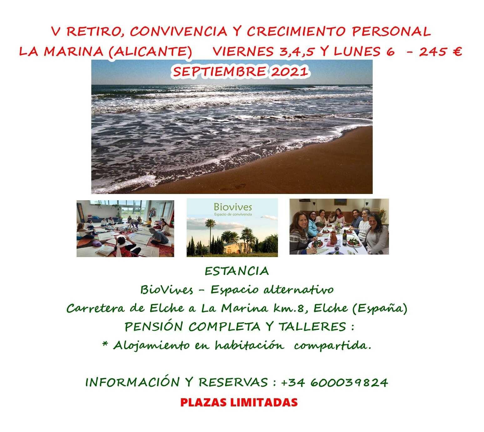 V RETIRO, CONVIVENCIA Y CRECIMIENTO PERSONAL+ REGALO