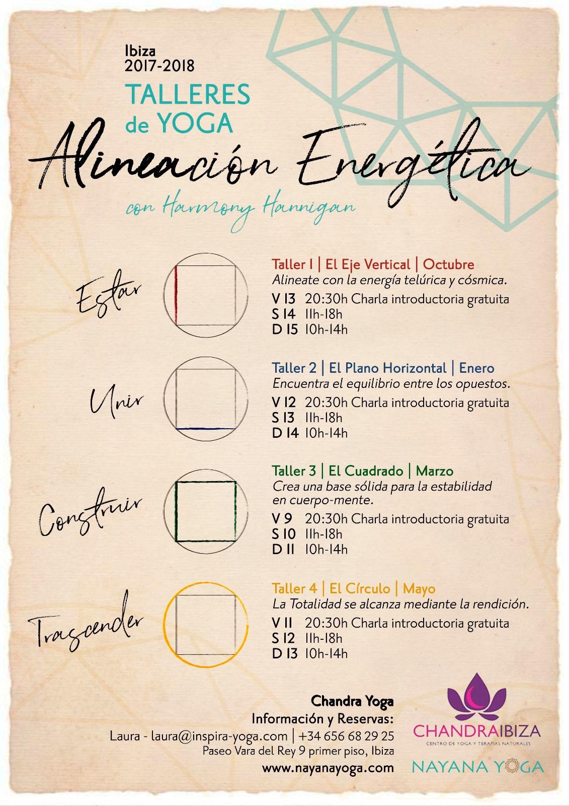 Talleres de alineación energética Nayana Yoga en Ibiza