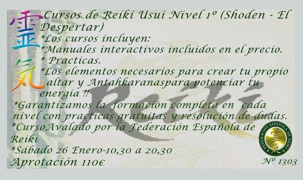 Curso de Reiki Usui, nivel I (Shoden - El despertar)
